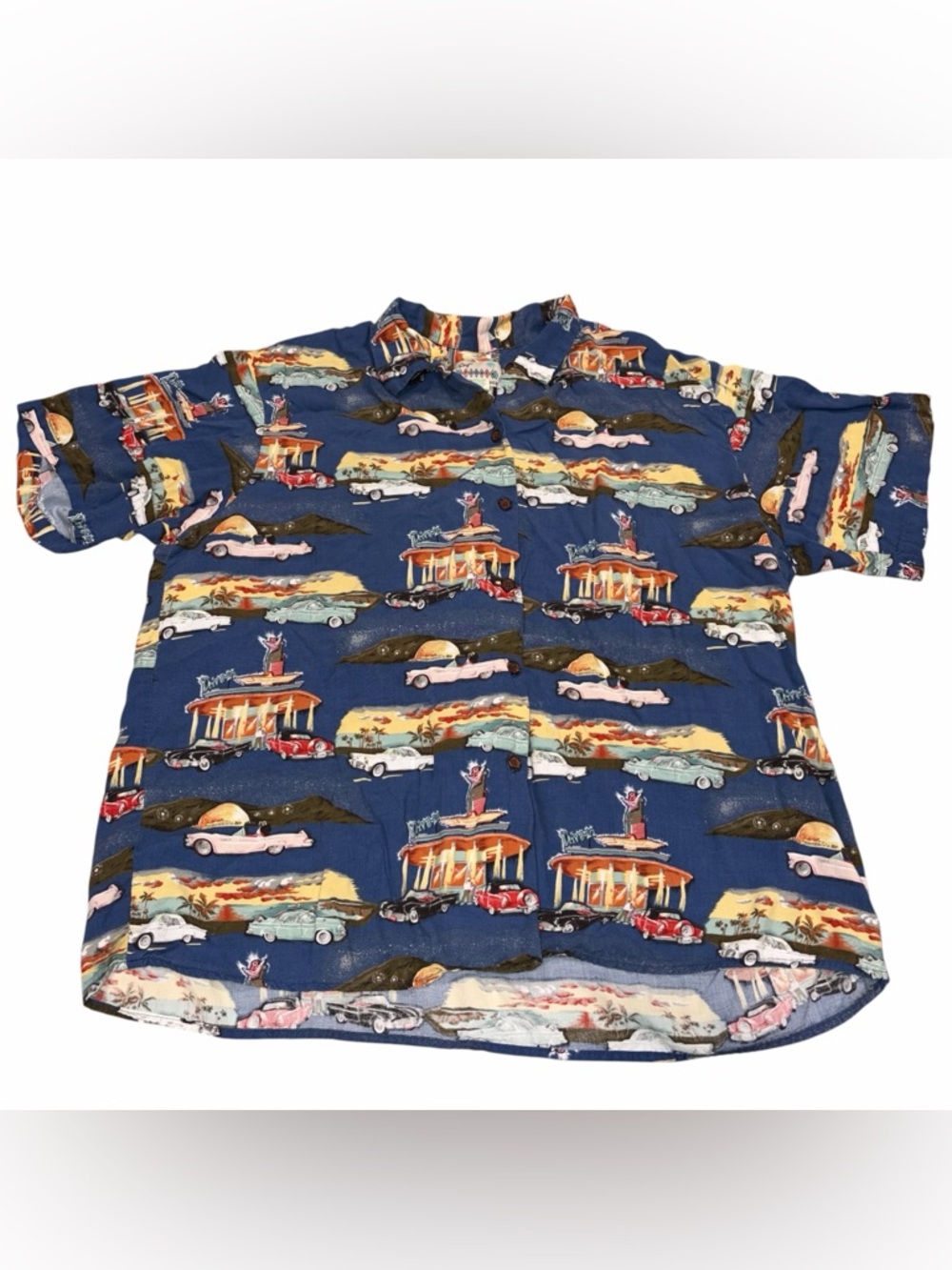 Reyn Spooner Drive-In Short Sleeve Button Down Hawaiian Shirt Top size Large
